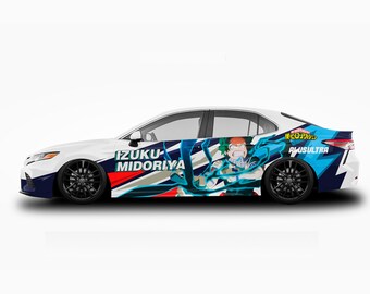 My Hero Academia Izuku Midoriya Auto beidseitig einwickelnde Itasha-Aufkleber 07, hergestellt aus Top-3M-Vinylgussfolie