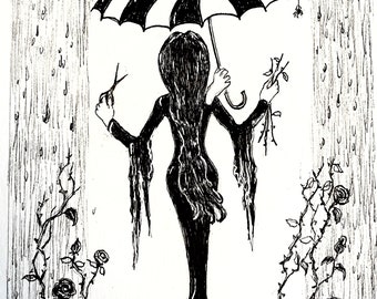 Print of  Morticia, a Lovely Day