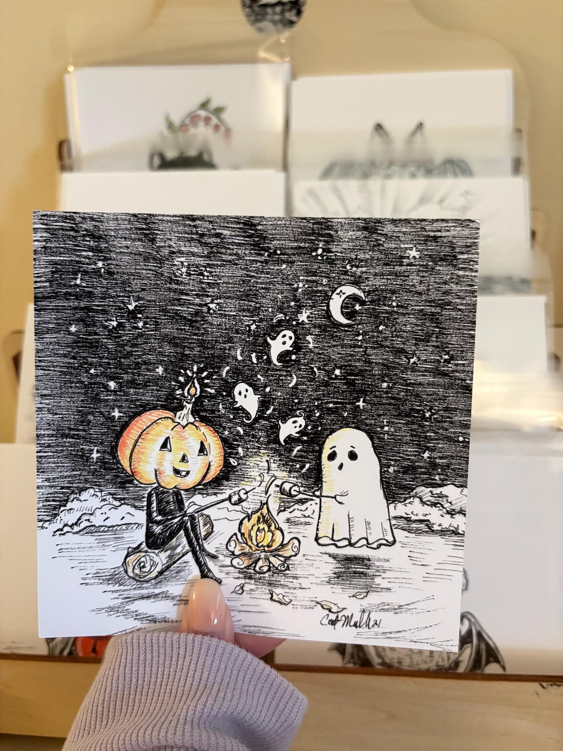 Spooky Stories Print of Ink Drawing - Etsy