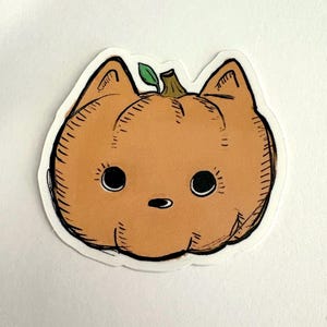 sticker pumpkin head kitty