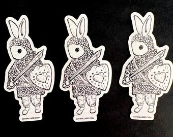 Brave Bunny 3 inch vinyl sticker