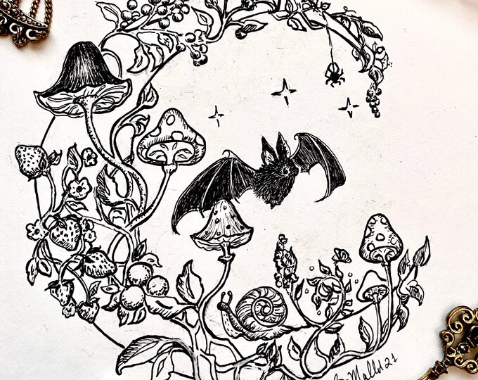 5x5 Print of Strawberry Moon Etsy