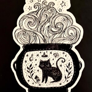 Sticker Cauldron Kitty