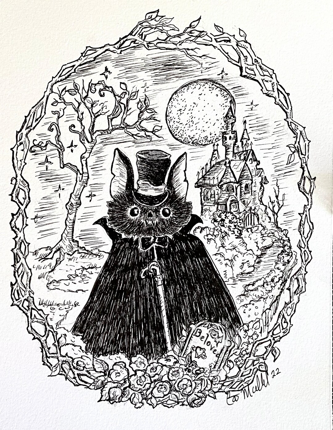 Bat Groom Goth Wall Decor 5x7 Print - Etsy