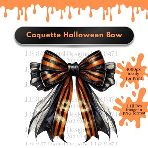 Halloween Coquette Bow | Orange Coquette Bow PNG | Bow Clipart | Ribbon Bow PNG | Soft Girl Aesthetic PNG | Trendy Bow and Ribbons Custom