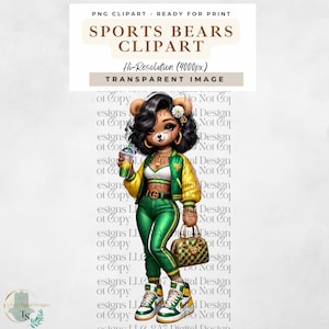 Urso esportivo | Urso de pelúcia de menina de futebol | Urso feminino de hip hop | Design de dia de jogo de camiseta de futebol de domingo | Sublimação da temporada de futebol Spirit