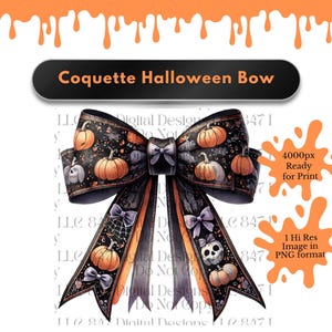 Halloween Coquette Bow | Orange Coquette Bow PNG | Bow Clipart | Ribbon Bow PNG | Soft Girl Aesthetic PNG | Trendy Bow and Ribbons Custom