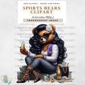 Urso esportivo | Urso de pelúcia de menina de futebol | Urso feminino de hip hop | Design de dia de jogo de camiseta de futebol de domingo | Sublimação da temporada de futebol Spirit