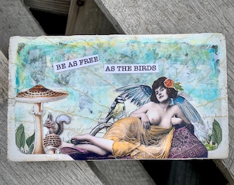 Free As The Birds - ORIGINAL Mixed Media Collage