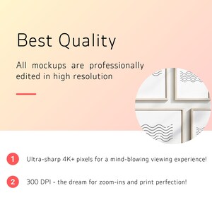 May include: Mockup frames with a white background and a simple wavy line design. The frames are professionally edited in high resolution with 4K+ pixels and 300 DPI for a high-quality viewing and printing experience.
