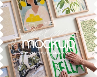 Gallery Frame Mockup With Person, Poster Mockup, Gallery Poster Mockup, Art Gallery Gockup, Frame Gallery Mockup, Gallery Wall Mockup Frames
