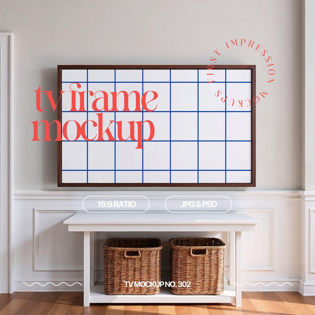 TV Frame Mockup for TV Art, Psd & Jpeg - Etsy