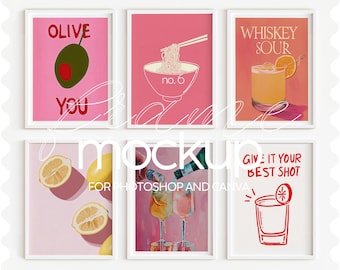 Gallery Wall Mockup Frame Din A, Minimalistic Gallery Wall Mock Up For Wall Art, Set Of Frame Mockup, Simple Gallery Wall Mock Up Frame PSD