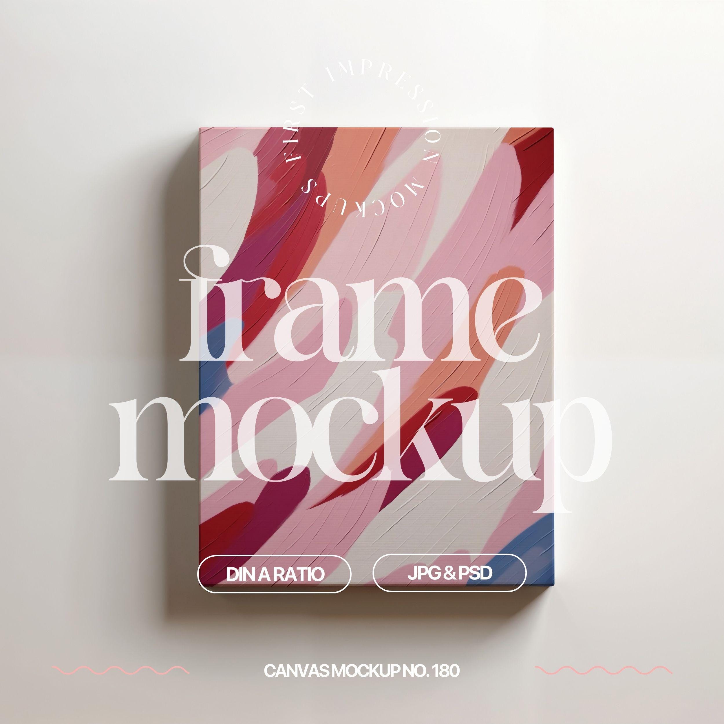Canvas Mockup Din A Ratio, Simple Canvas Template For Paintings, Canvas Frame Mockup Wall Art, JPG & PSD Canvas Mockup For Artwork Display