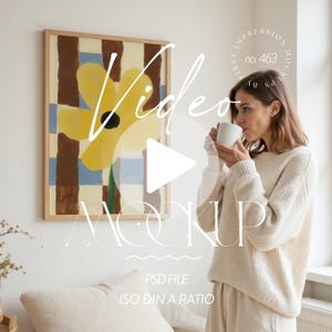 Video frame mockup with person | din a ratio | iso a ratio | 10x Smart objects to showcase different artwork in the video mockup frame