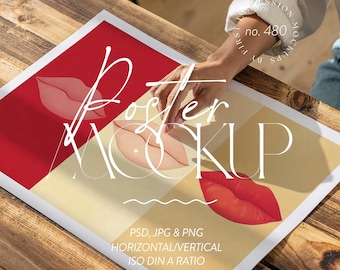 Poster Mockup: Flatlay, Din A Ratio, Canva & Photoshop (Digital Download)