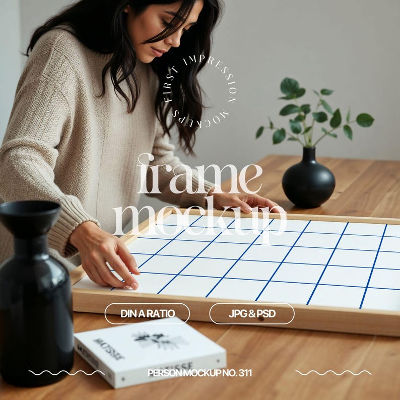 frame mockup with person