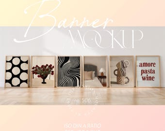 Etsy Shop Banner Mockup For Wall Art: Din A Ratio Frames (PSD, PNG & JPG)