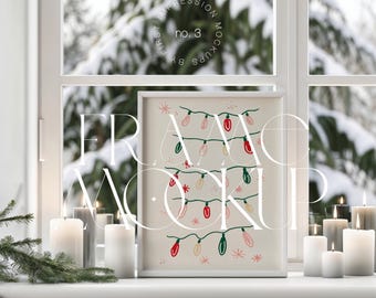 Christmas Mockup Frame 4:5 Ratio, Christmas Holiday Frame Mockup Poster Presentation, Festive Frame Mockup For Christmas, PSD Mockup Frame