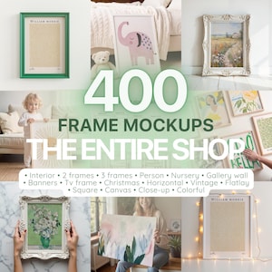 Maqueta de marco para tienda completa, acceso de por vida, maqueta de marco para arte de pared, maqueta de mega paquete, maqueta de plantilla de marco para póster, conjunto de maquetas