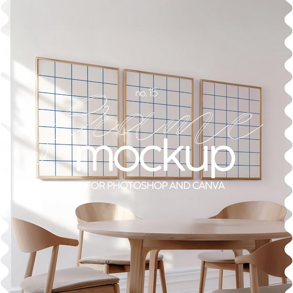 Set Of 3 Frame Mockup Din A Ratio, Interior Frame Mock Up For Poster, Three Frame Set Mockup For Wall Art, Artwork Frame Display Mockup PSD