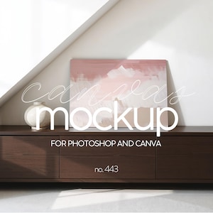 Horizontal Canvas Mockup 3x2 Ratio, Landscape Canvas Mockup For Canva And Photoshop, PNG & PSD Mockup for Canvas, Interior Mockup Canva