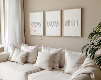3 Frame Mockup Livingroom Interior Frame Mockup Artwork Display Mockup Frame For Wall Art Mockup Set Of 3 Frame Template For Poster Mock Up