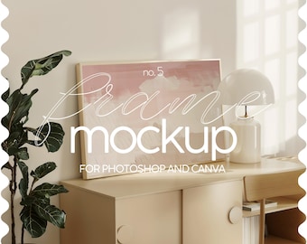 Landscape Frame Mockup PSD, Din A Ratio Horizontal Frame Template For Artwork Display, Interior Mockup Frame Landscape, Landscape Mockup PSD