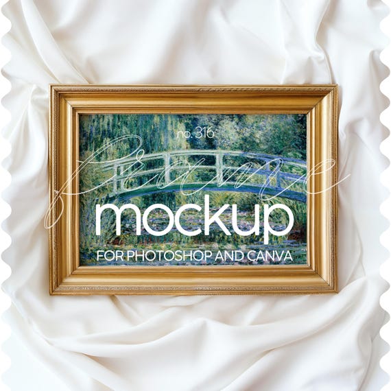 Horizontal Gold Frame Mockup, Iso A Frame Mockup Vintage, Flatlay Frame Mockup Template, Minimalistic Frame Mockup, Landscape Frame Mockup