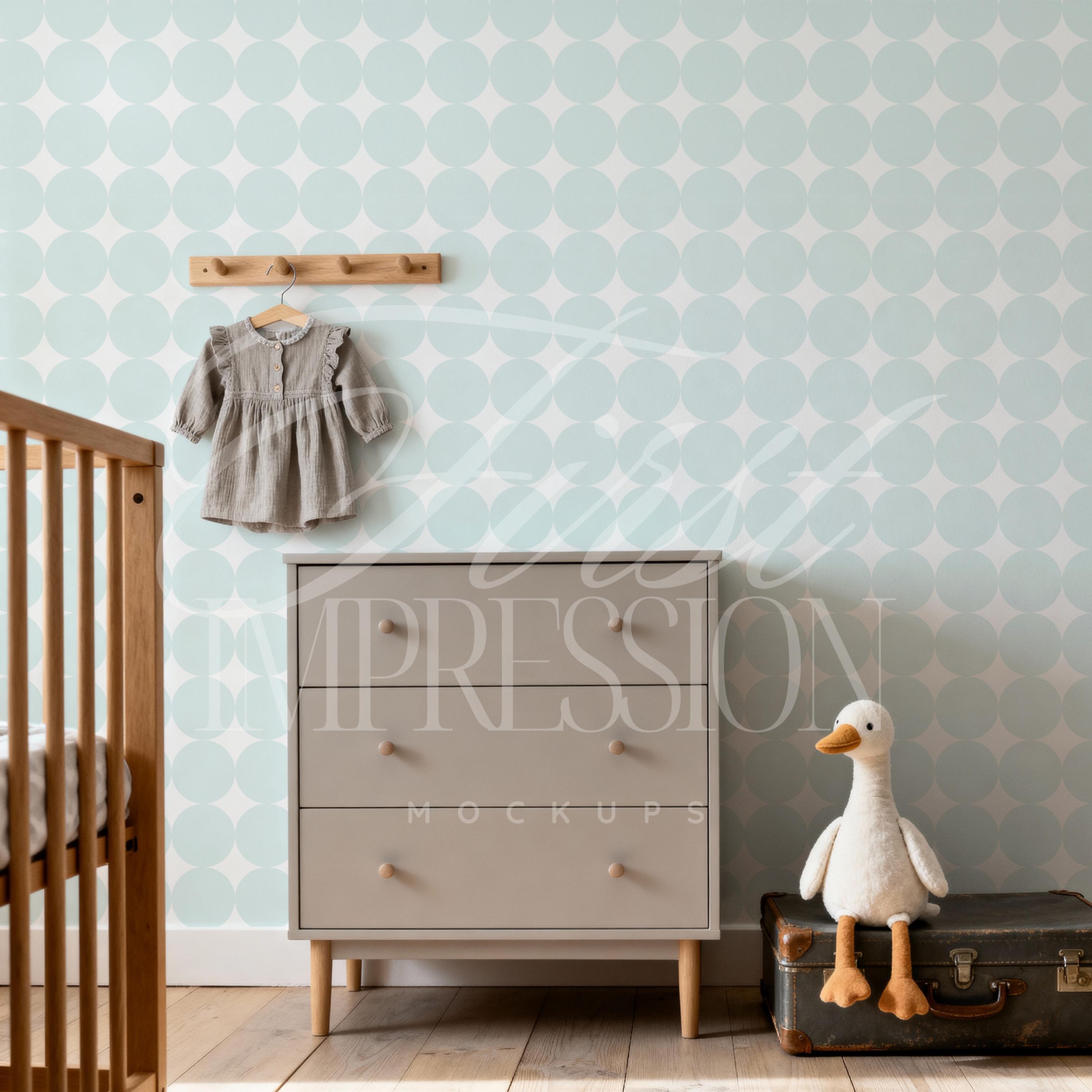 Cottagecore Nursery Wallpaper Mockup, Vintage Nursery Wallpaper Mockup ...