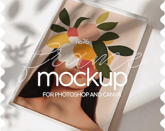 PSD & Canva Frame Mockup, Iso Din A Ratio Mockup Frame For Wall Art, Mockup Poster, Artwork Mockup, White Frame Mockup, Canva Template Frame