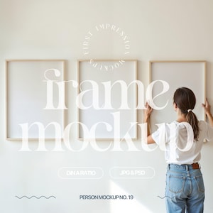 3 Frames Mockup Set, Din A Frame Mock Up For Wall Art, PSD Mockup Frame For Artwork Display, Wall Art Template Mockup Frame, Set Of 3 Mockup