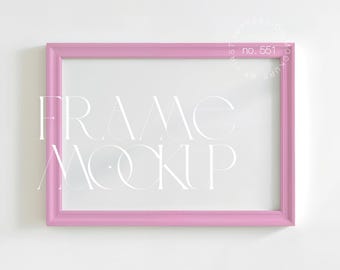Pink Landscape Frame Mockup: Colorful, Minimalist Style (Canva & Photoshop)