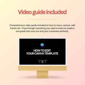 K&ouml;nnte beinhalten: Ein Computerbildschirm zeigt ein Video-Tutorial, wie man eine Canva-Vorlage bearbeitet. Der Titel des Videos lautet "So bearbeiten Sie Ihre Canva-Vorlage".