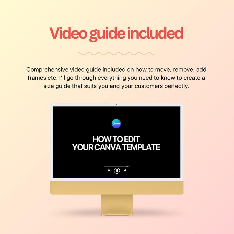 K&ouml;nnte beinhalten: Ein Computerbildschirm zeigt ein Video-Tutorial, wie man eine Canva-Vorlage bearbeitet. Der Titel des Videos lautet "So bearbeiten Sie Ihre Canva-Vorlage".