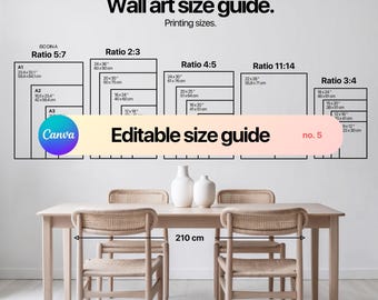 Storleksguide för väggkonst, Jämförelse av fotoramstorlekar, Modell av ramstorleksguide, Storleksguide för väggkonst, Storleksguide för ramar, Guide till väggkonstförhållande