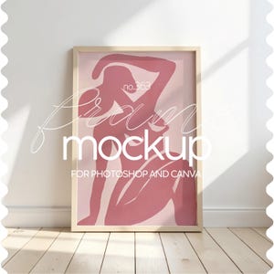 Thin Wood Frame Mockup, 2x3 Ratio Frame Mockup PSD & PNG, Simple Frame Mockup Template For Wall Art, Close Up Frame Mockup, Wall Art Mockup