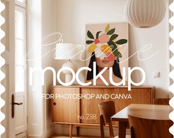 Scandi Interior Frame Mockup For Artwork Display, Minimalistic Interior Mockup Frame, Wall Art Frame Mockup Template, Minimal Frame Mock Up