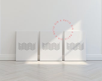 Canvas Mockup Set 3, Din A Canvas Mock Up For Wall Art, PSD Canvas Mockup For Artwork Display, Wall Art Template For Canvas, Set Of 3 Mockup