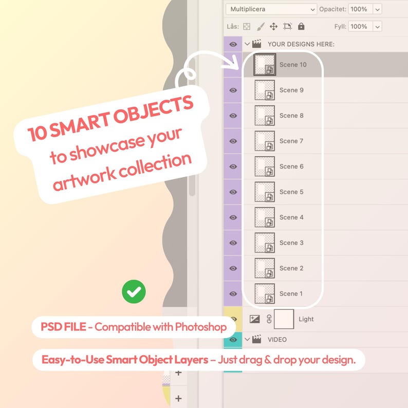 Animated Video Frame Mockup PSD: 10 Smart Objects (Digital Download) image 2