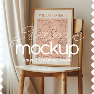 Minimalistic Frame Mockup Thin Wooden Frame Template PSD Frame Psd Mockup Natural Light Mock Up Wall Art Template For Photoshop Mock-up Art