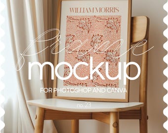 Minimalistic Frame Mockup Thin Wooden Frame Template PSD Frame Psd Mockup Natural Light Mock Up Wall Art Template For Photoshop Mock-up Art