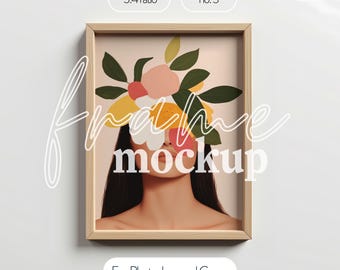Simple Wooden Frame Mockup Close Up Frame Template Poster Mockup Thin Wood Frame Mockup Photoshop Frame Template Print Mock Up Frame For Art