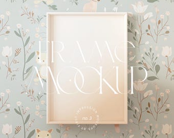 Nursery Frame Mockup PSD, Din A Mockup Frame Nursery, Nursery Interior Mockup Frame, Printable Wall Art Frame Template, White Frame Mockups