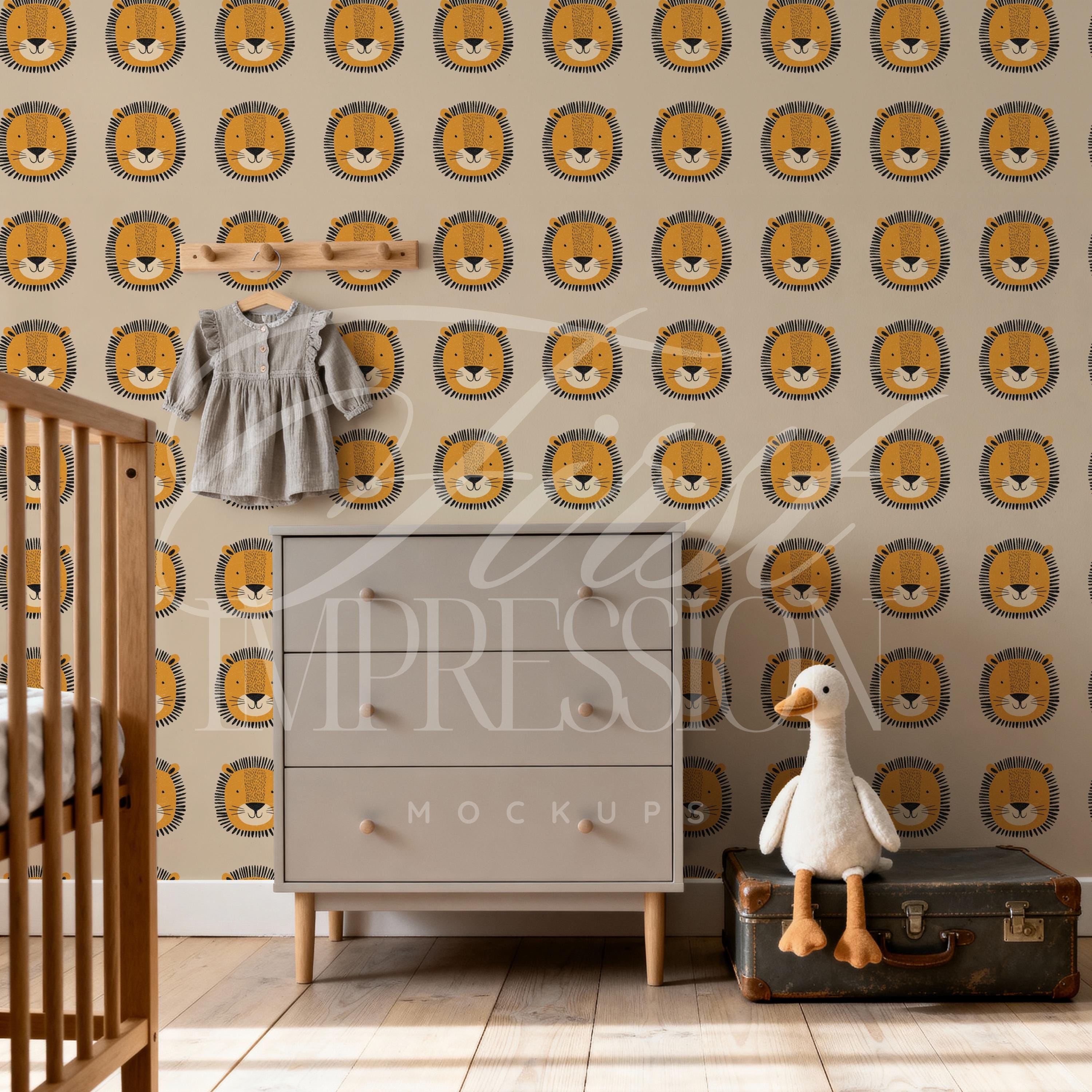 Cottagecore Nursery Wallpaper Mockup, Vintage Nursery Wallpaper Mockup ...