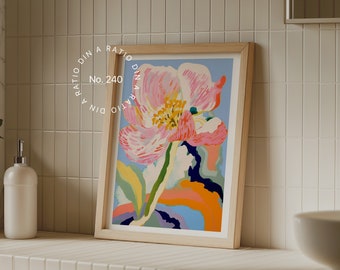 Bathroom Frame Mockup Din A, Thin Wood Frame Mockup, Bathroom Interior Mockup Frame, Artwork Frame Mockup Template, Minimal Frame Mockup PSD