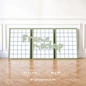 3 Frame set mockup with iso din a ratio - PSD & JPG
