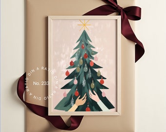 Christmas Mockup Frame Din A, Christmas Holiday Mockup For Art, Christmas Frame Template For Artwork Display, Christmas Frame Mockup Poster
