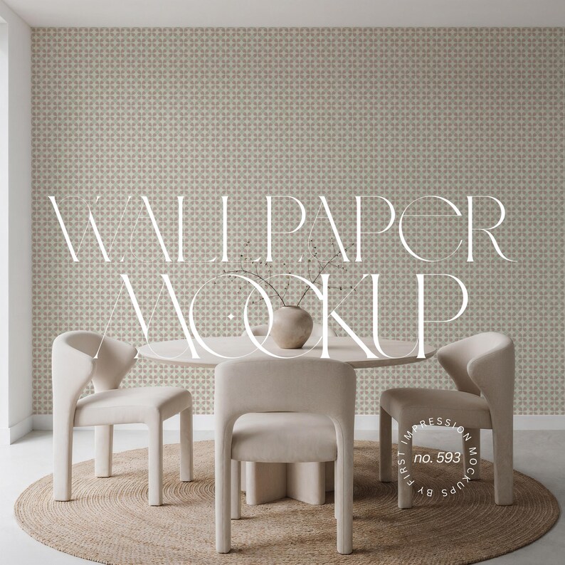 Wallpaper Mockup in Scandi Design Dining Room: Empty Wall Mockup (PSD ...