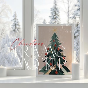 Weihnachtsmodell Rahmen Din A Ratio, Weihnachtsferien Mockup Rahmen für Wandkunst, Weihnachtsfoto Mockup, Winter Mockup Rahmen Poster Display